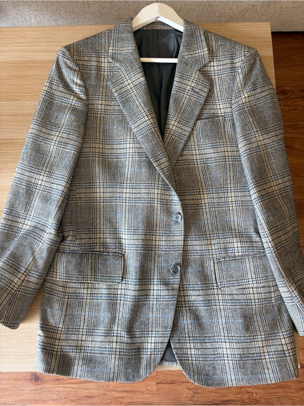 Vintage Yves Saint Laurent Gray Plaid Sport Coat